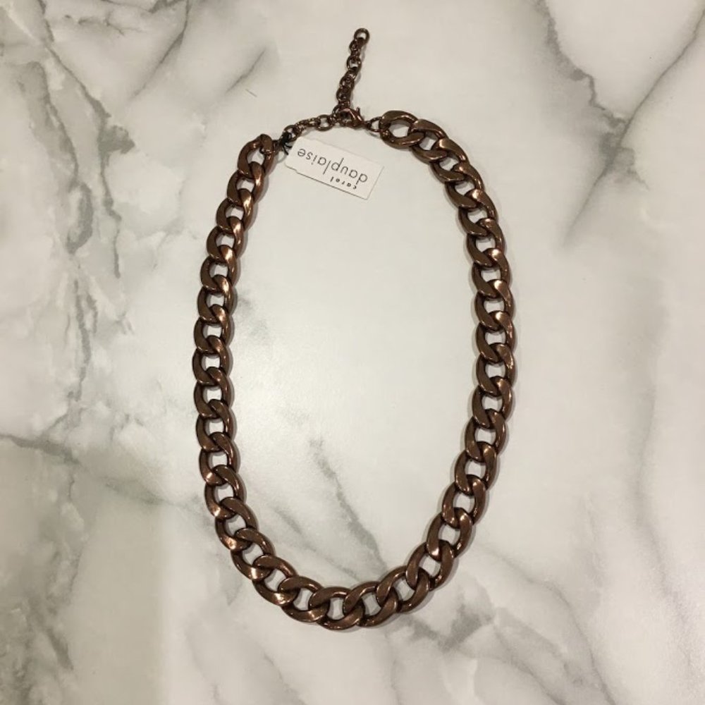 Sold- Carol Dauplaise Chunky Bronze Necklace